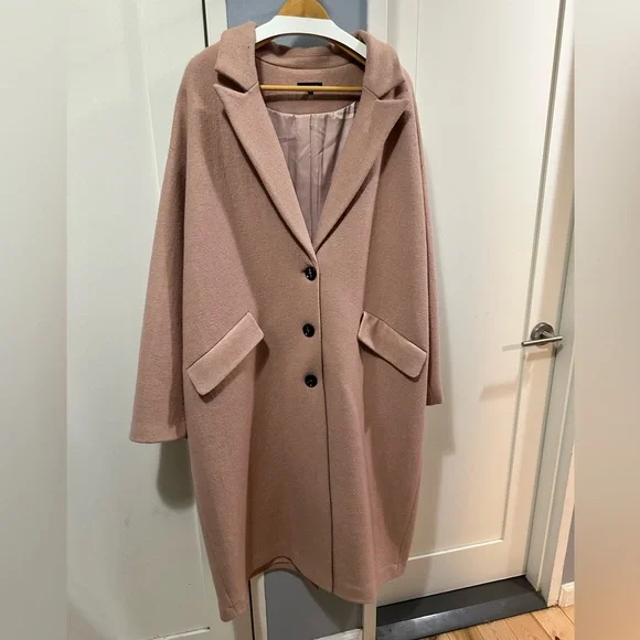 Universal Standard Wool Blend Double Face Long Coat Sz L - Picture 1 of 4
